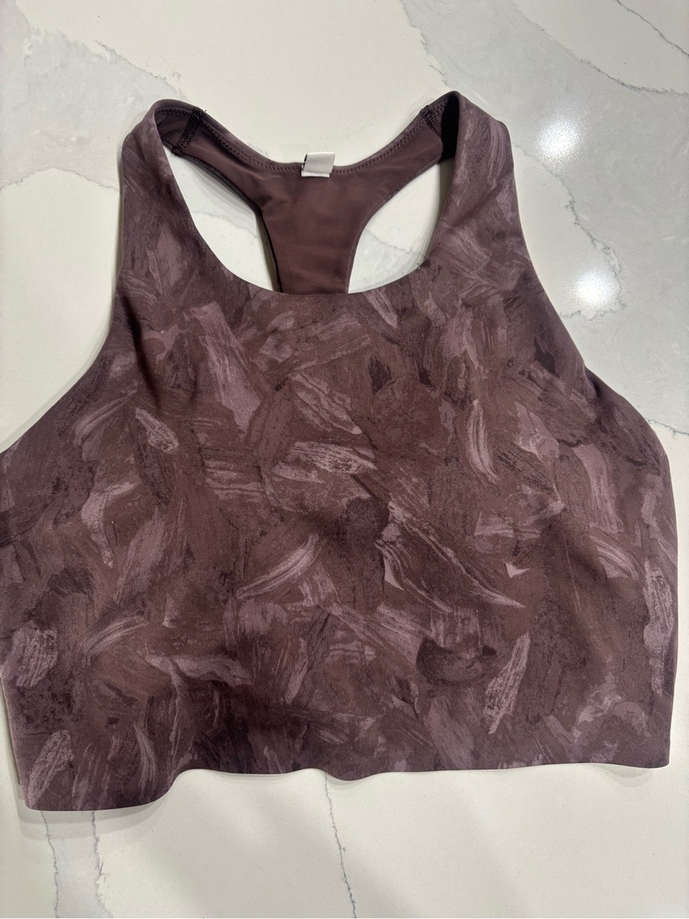 Mauve Abstract Racerback Sports Bra - Uniqlo Size M